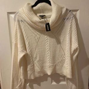 White Express Crop Sweater